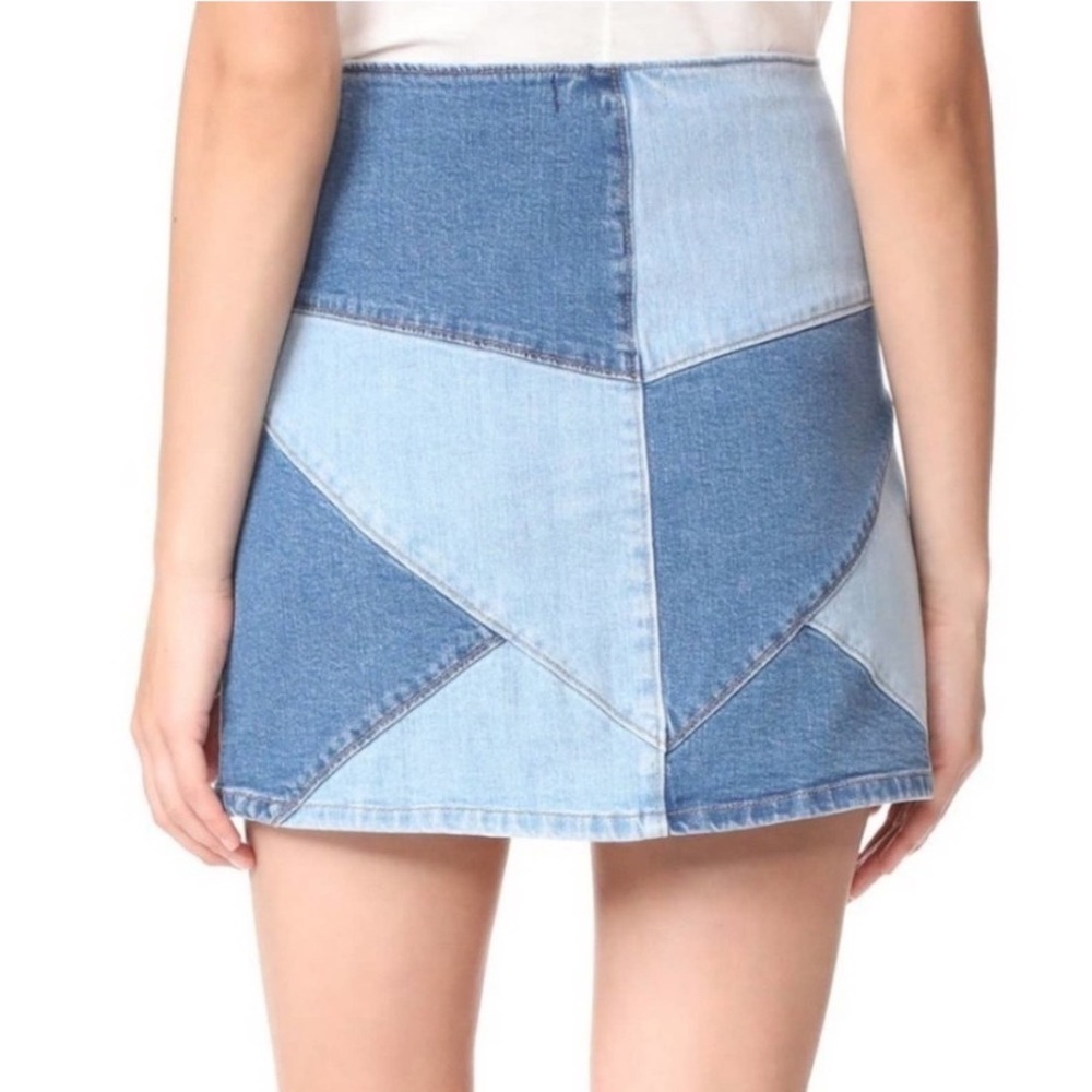 Madewell Patchwork Denim Button Front Mini Skirt … - image 10